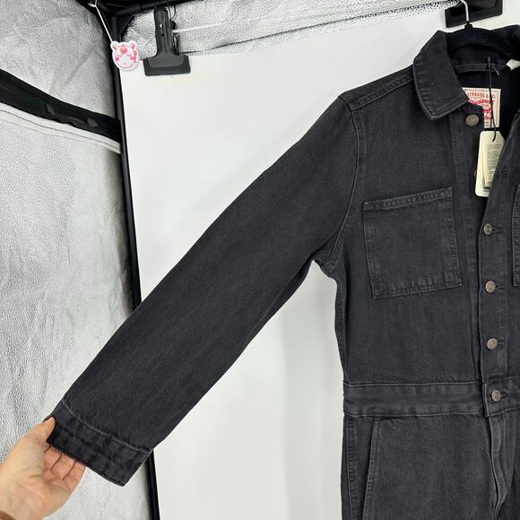 Levi’s Womens XS Denim Iconic Jumpsuit Standard Fit Black Cotton Western NWT - Picture 5 of 16